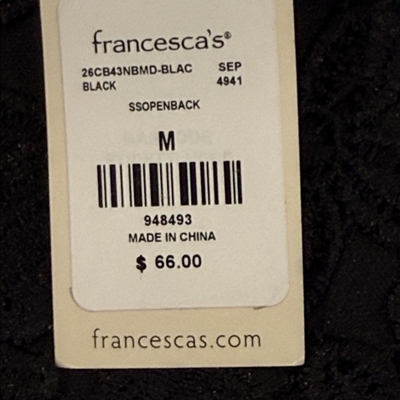 Mi Ami Francesca’s Black Dressy Lined Lace Mini Dress Open Back Fitted NWT M - Picture 4 of 16